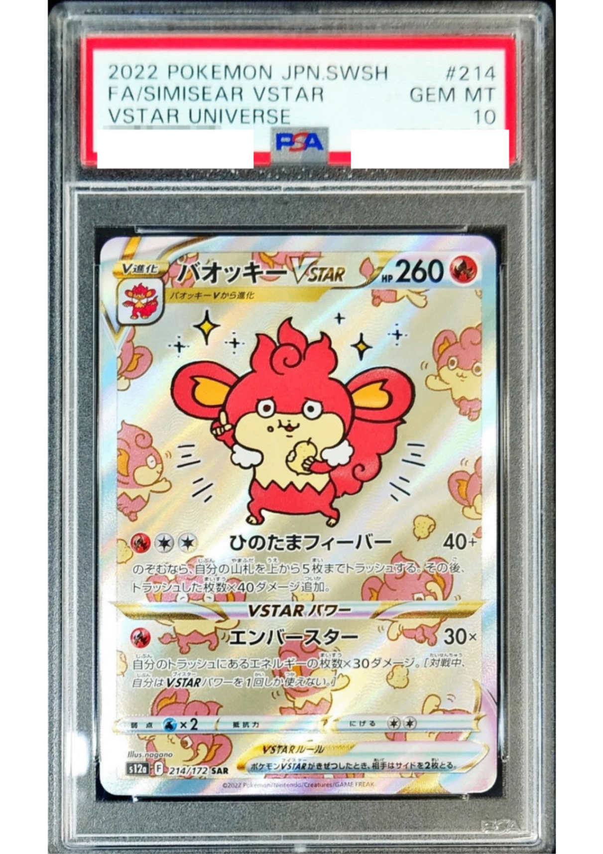 〔PSA10鑑定済〕バオッキーVSTAR【SAR】{214/172} [その他]