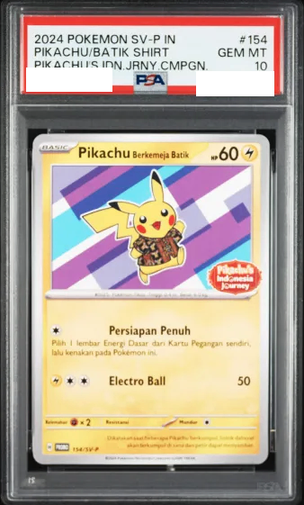 〔PSA10鑑定済〕バティックシャツのピカチュウ(ネイティオ柄)【P】{154/SV-P}